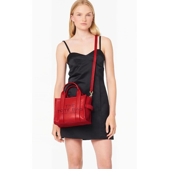 Marc Jacobs Women's The Small Tote Leather Bag Red OS - Picture 13 of 16